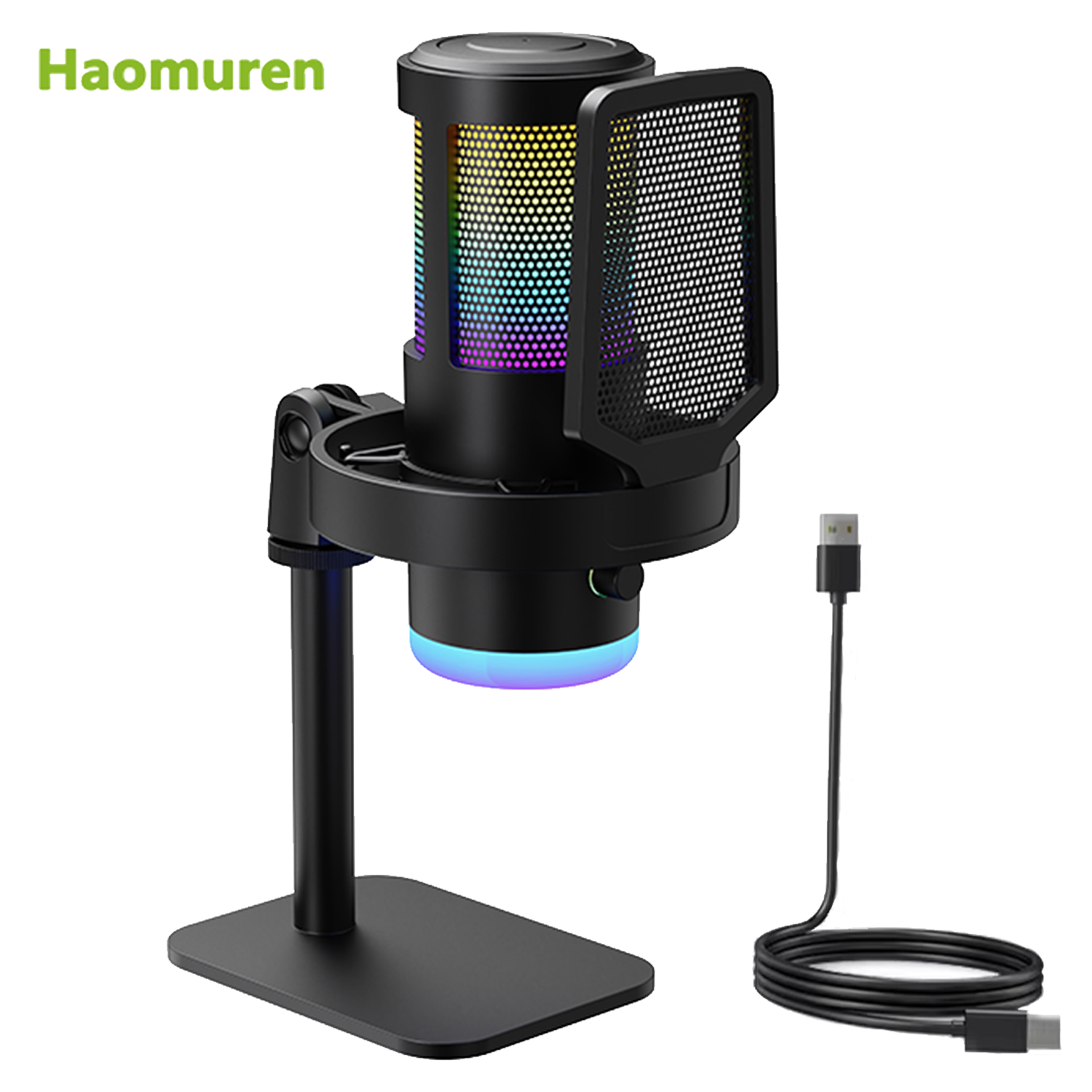 Pc Gaming Youtubers - Haomuren RGB USB Condenser Microphone Studio