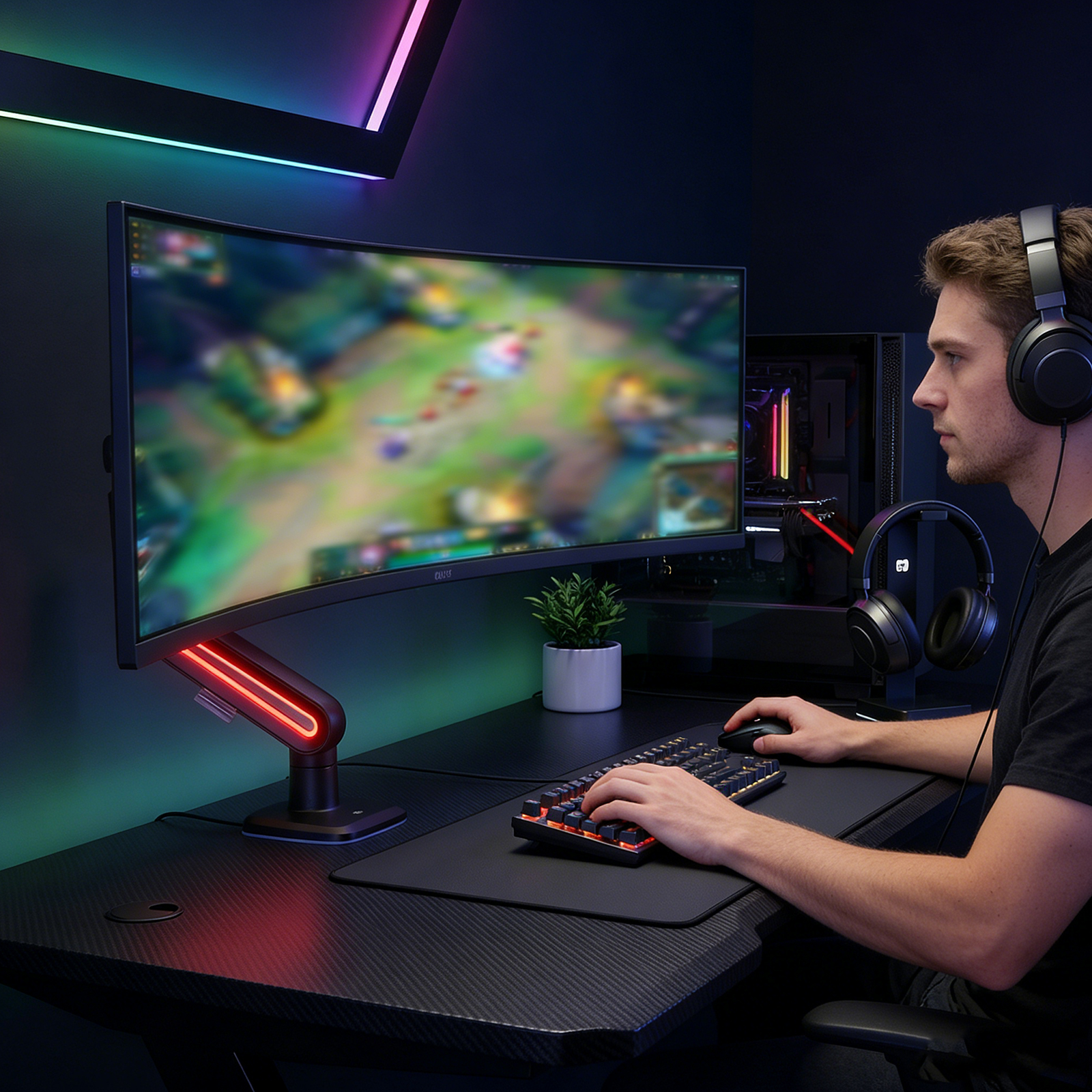 Gaming Monitor Mechanical Arm  - مراجعة Pc Gaming Ultrawide Monitor وسعره