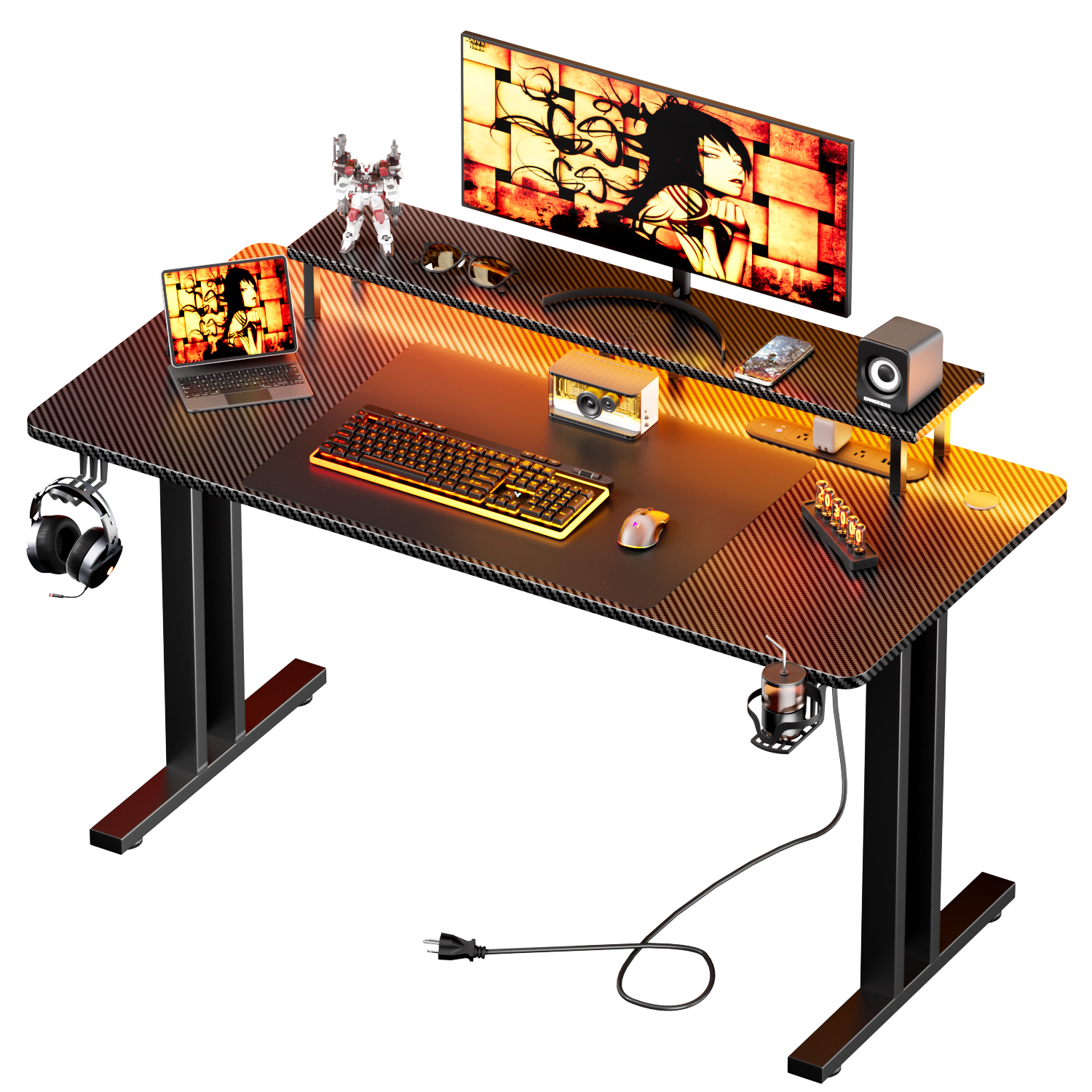 Gaming Desk with LED Lights &  - مراجعة Pc Gaming Earbuds وسعره