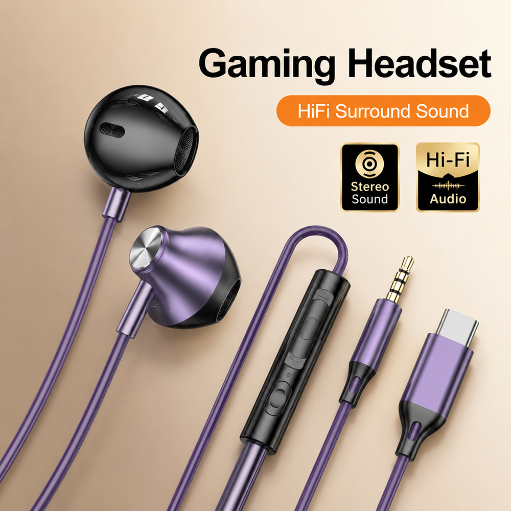 HiFi Surround Headphones Bass  - مراجعة Pc Gaming Earbuds وسعره
