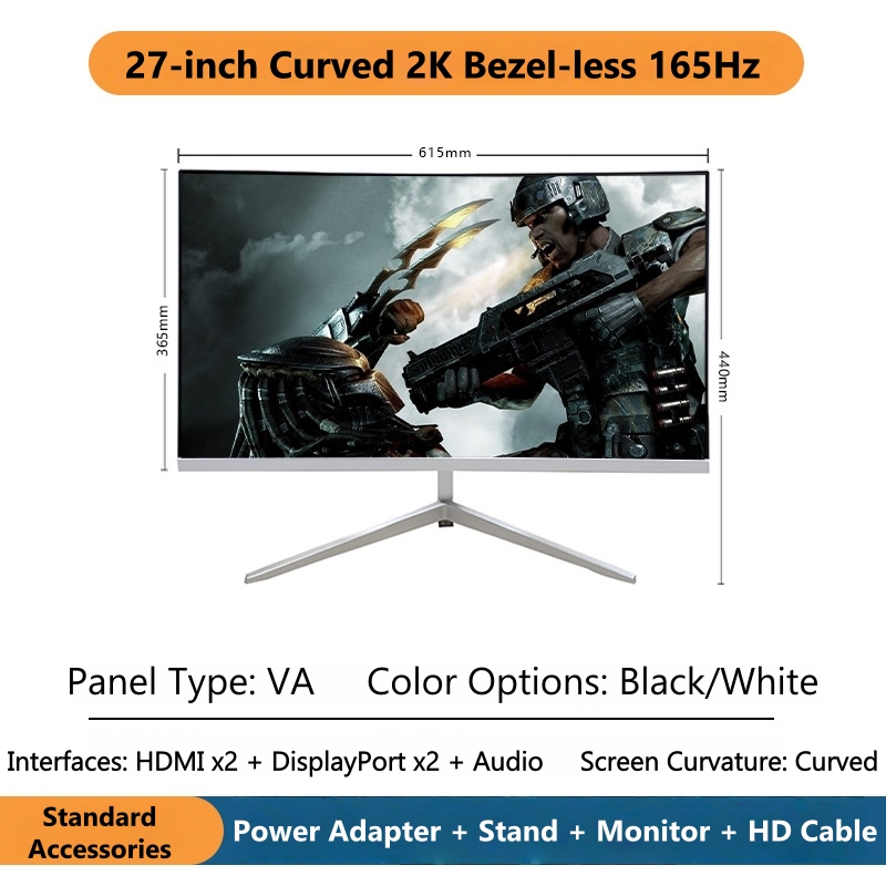 27 Inch 2K Curved Gaming Monit - مراجعة Pc Gaming Ultrawide Monitor وسعره