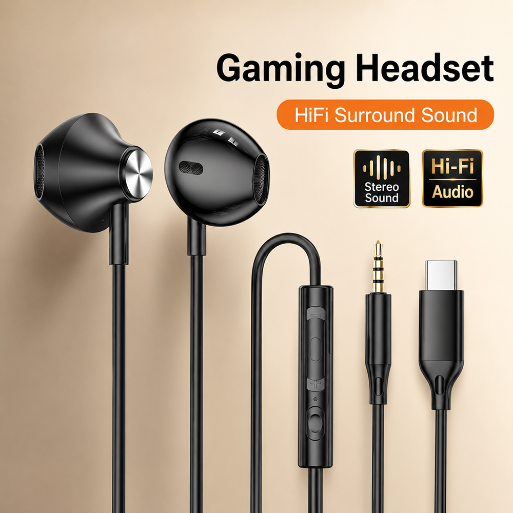HiFi Surround Headphones Bass  - مراجعة Pc Gaming Earbuds وسعره