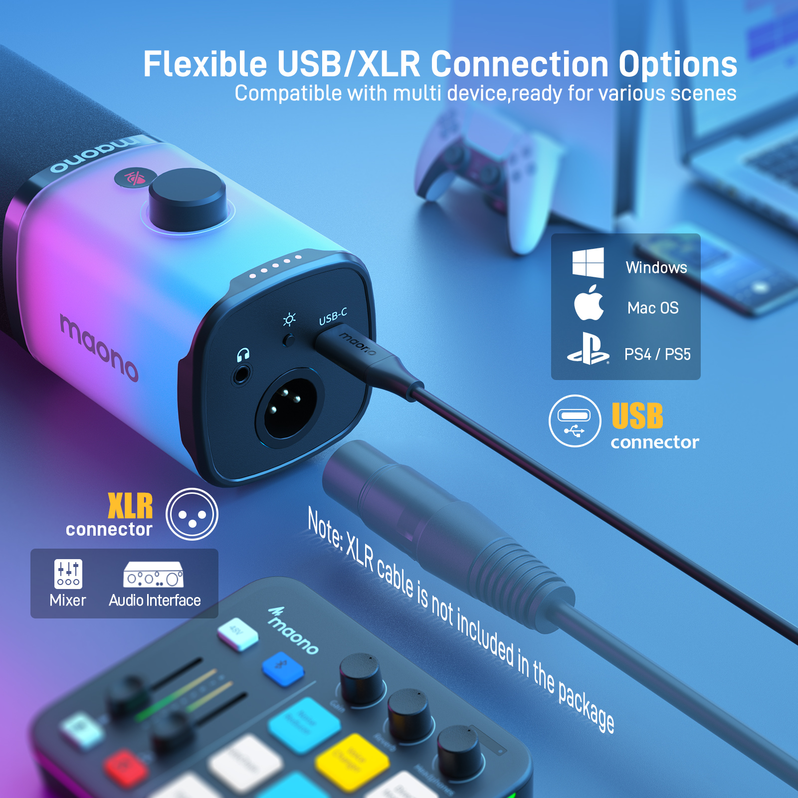 MAONO USB/XLR Gaming Microphon - مراجعة Pc Gaming Earphones وسعره