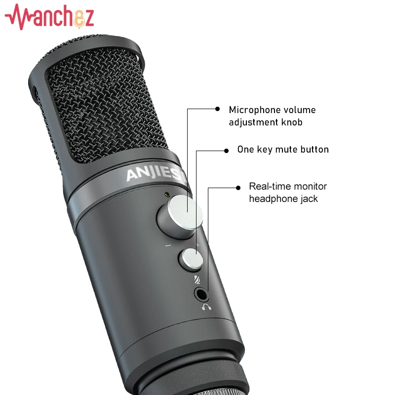 USB Condenser Microphone Profe - مراجعة Pc Gaming Youtubers وسعره