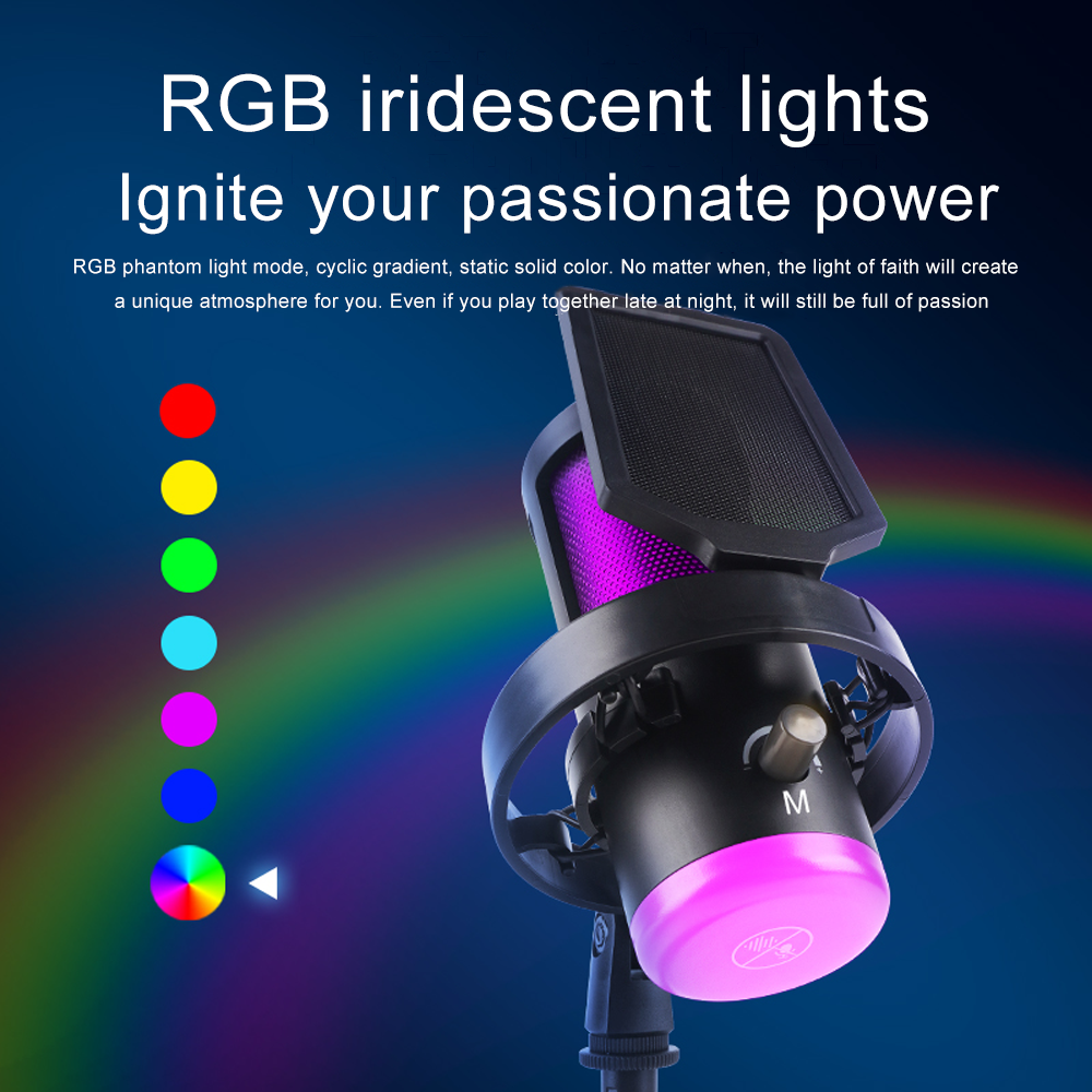 Haomuren RGB USB Condenser Mic - مراجعة Pc Gaming Youtubers وسعره