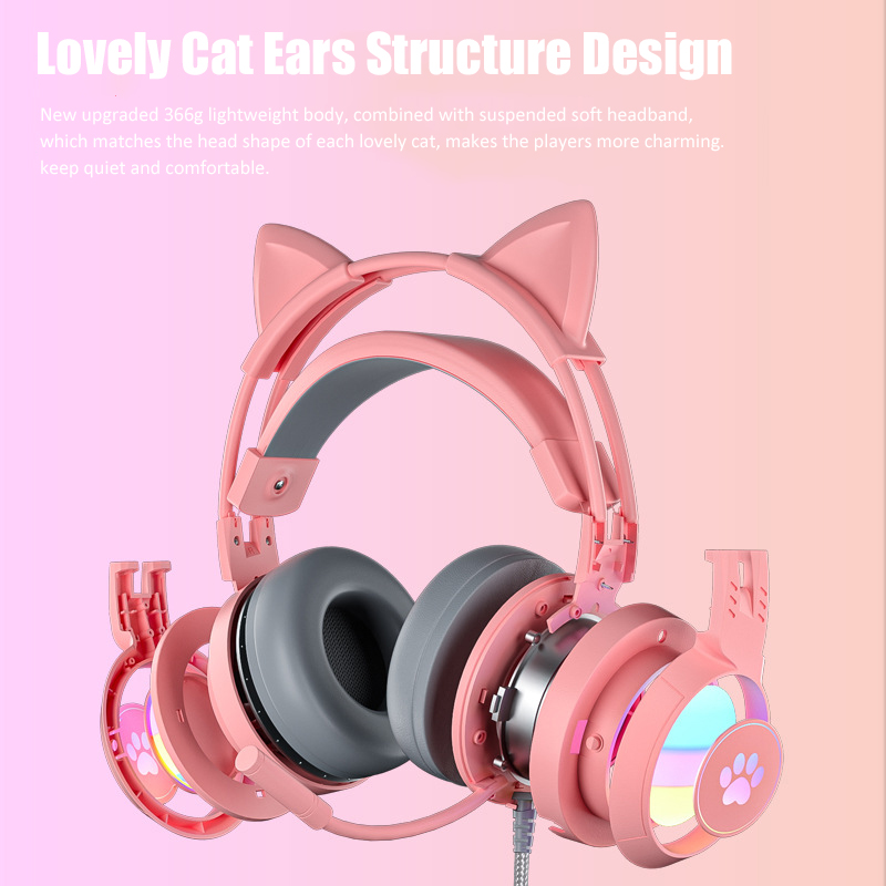 Cute Cat Ear Gaming Headphones - مراجعة Pc Gaming Earbuds وسعره