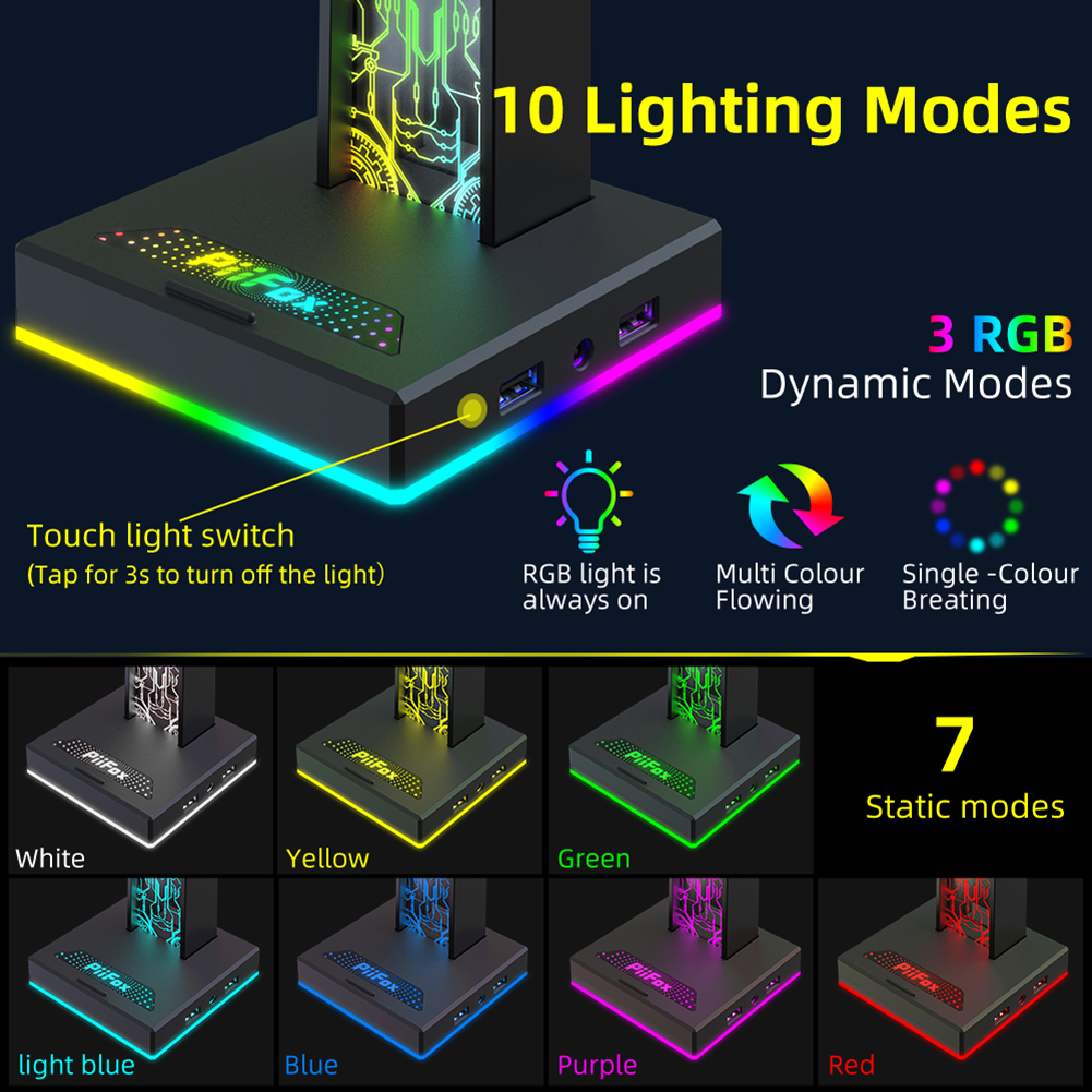 RGB Gaming Headphone Stand Dua - مراجعة Pc Gaming Used وسعره
