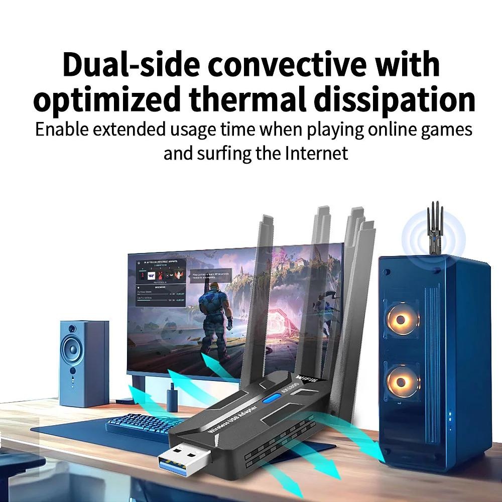 WiFi 6 USB Adapter 1800Mbps Du - مراجعة Pc Gaming Handheld وسعره