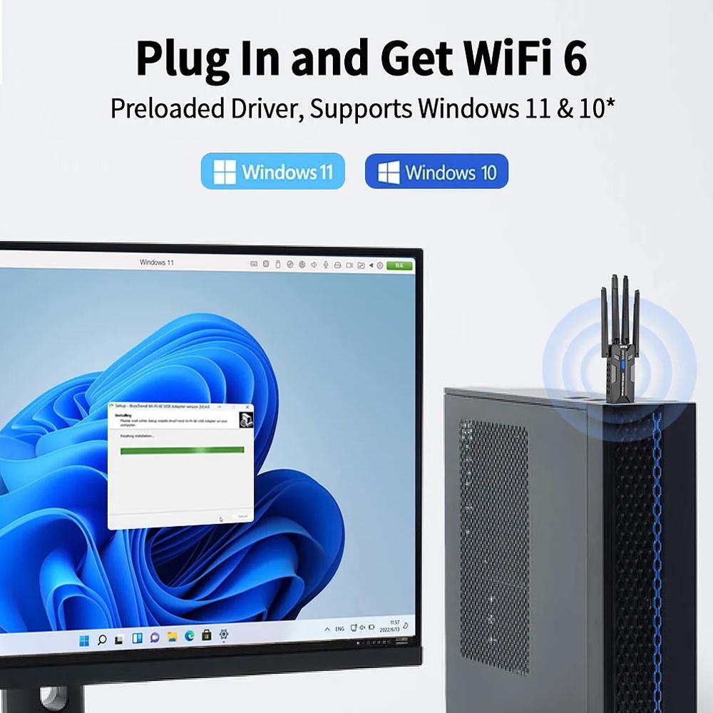 WiFi 6 USB Adapter 1800Mbps Du - مراجعة Pc Gaming Handheld وسعره